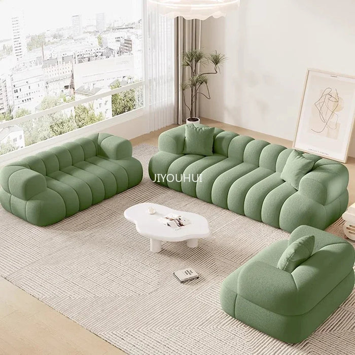 High Quality Cream Clouds Sofa Green Straight Free Shipping Comfort Couch Customized Small Family Divano Letto Home Furniture