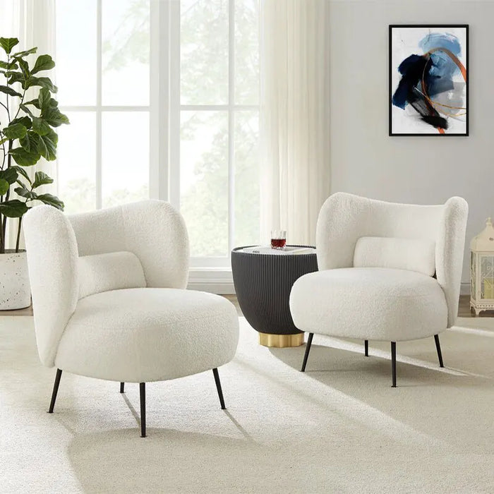 INS Lamb Wool Single Sofa Modern Living Room Sofas Ergonomic Design Relax Armchair Beauty Salon Luxury Divano Furniture WK