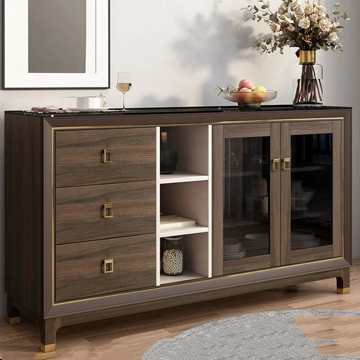 Nordic Display Sideboard Kitchen Glass Modern Chinese Rustic Console Accent Corner Sideboard Laden Vitrina Cocina Furniture HDH