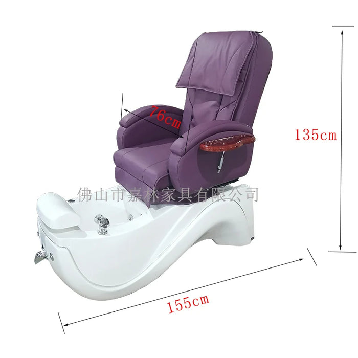 Reclining Manicure Pedicure Chairs Nail Salon Station Luxury Foot Spa Chair Electric Massage Spa Pedicure Chair