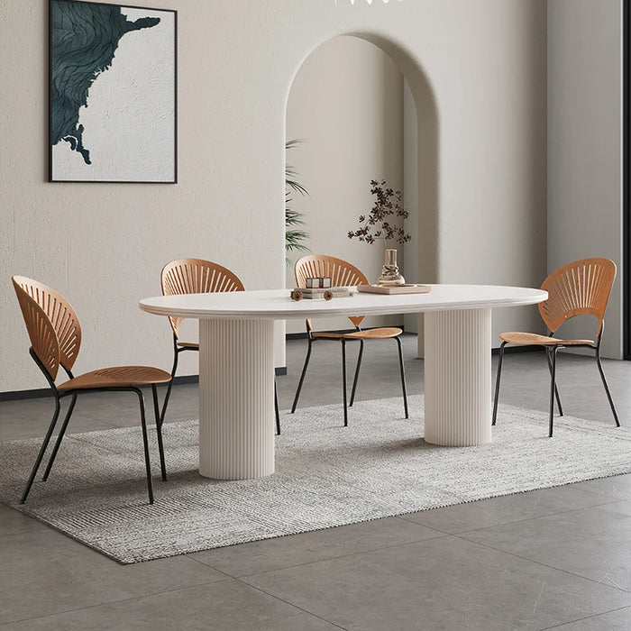 Design Nordic Dining Table Luxury Simple Oval Slate Coffee Tables White Modern Mesa Comedor Meuble Kitchen Furniture YX50CZ