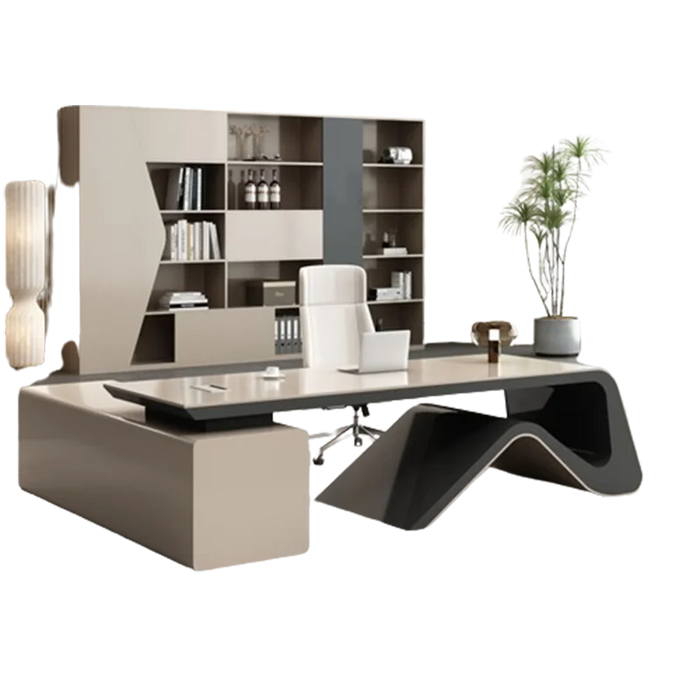 Conference Corner Office Desk Study Drawers Monitor Writing Storage Modern Office Desk Executive Scrivania Tavolo Furniture HDH