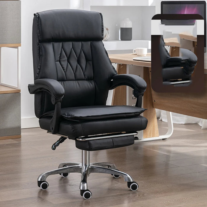 Genuine leather boss chair business computer office furniture comfortable long periods sitting Ergonomic lunch chair swivel