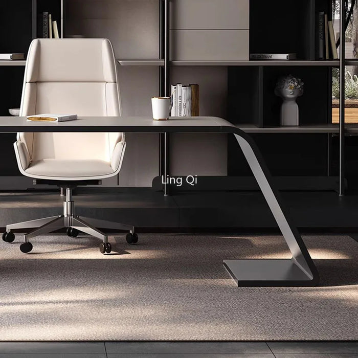 Designer Light Luxury Office Desk Boss Vanity Light Luxury Boss Computer Desks Organizer Home Mesa Escritorio Office Furniture