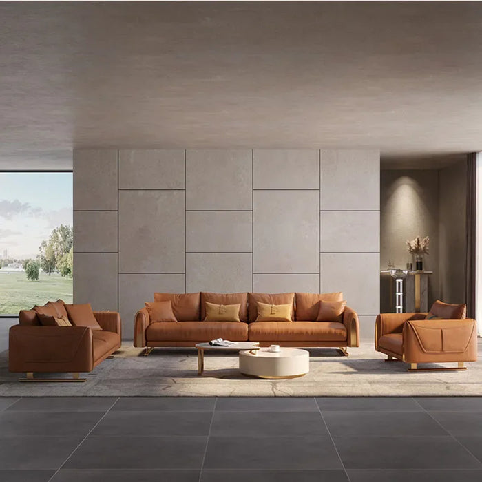 Italian Minimalist Sofa Metal Leg Adults Comfortable Back Rest Floor Armsofa Longue Living Room Soft Canape Salon Home Furniture