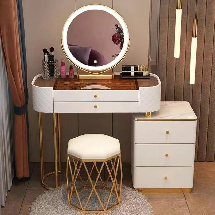 Nordic Mirror Makeup Vanity Table Dressing Table Dressers Bedroom Luxury Dresser Light Vanity Desk De Chevet Bedroom Furniture