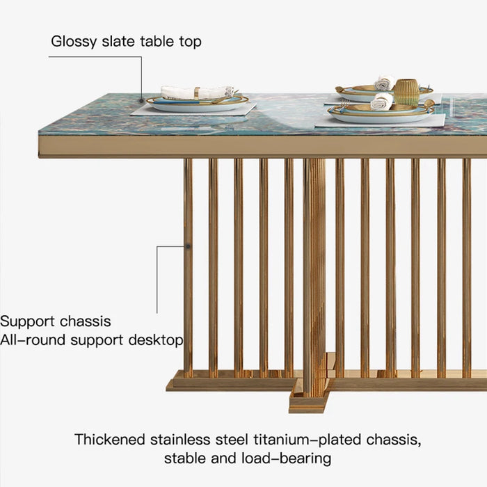 Center Green Table Dining Nordic Kitchen Console Mobile Rectangular Luxury Dining Tables Marble Mesa Comedor Room Furnitures