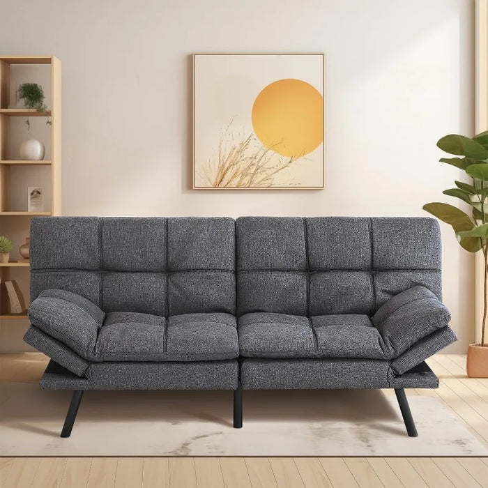 Convertible Futon Sofa Bed Couch Memory Foam Futon Couch Bed Modern Futon Sleeper Leather Sofa Couch Folding