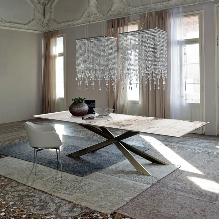 Custom Luxury Rock Board Dining Table And Chair Modern Simple Rectangular Large Villa Dining Table Set Comedor Kitchen Furniture