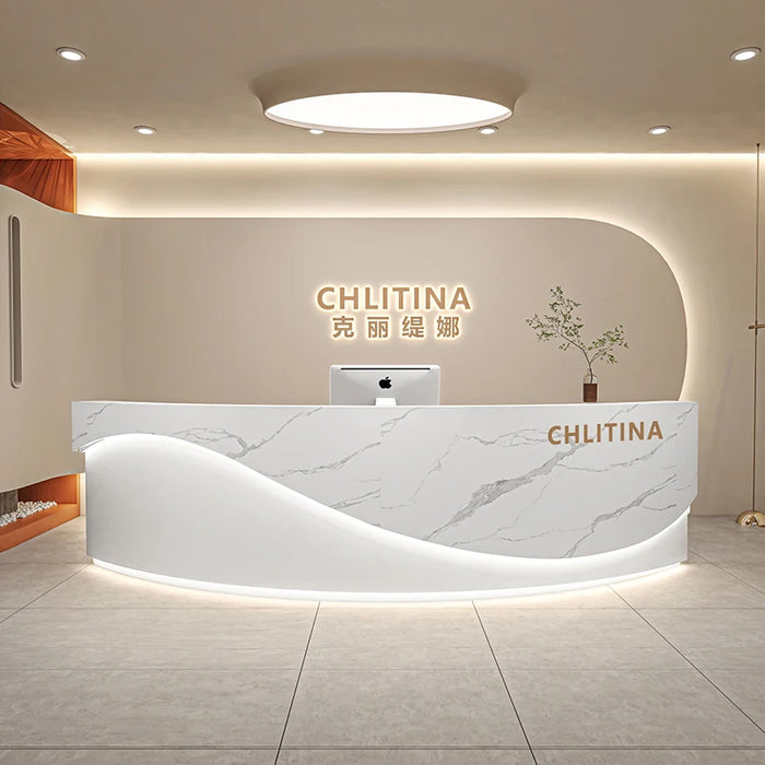 Acrylic Reception Desk Counter Supermarket Advisory Nail Standing Consul Reception Desk Front Desk Empfangstheke Bar Furniture