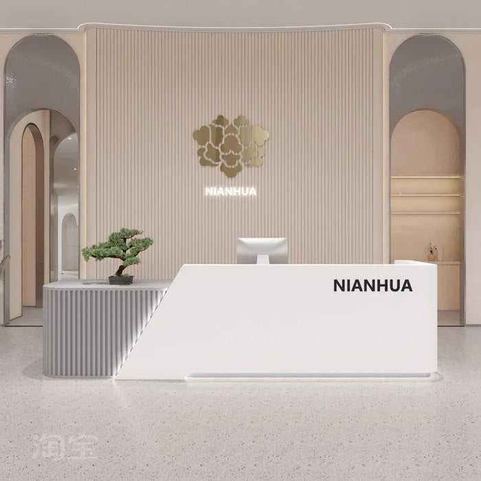 Office Shop Reception Desks Counter Beauty Salon Hospital Commercial Reception Desks European Empfangstheke Luxury Furniture