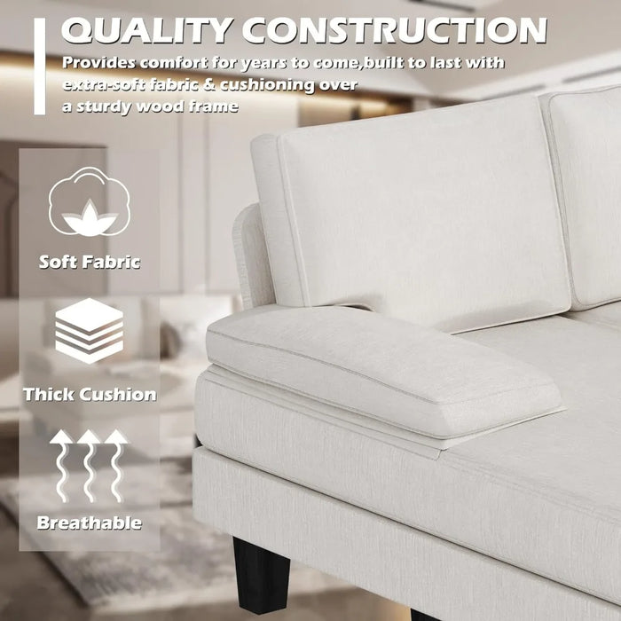 Convertible Sectional Sofa Couch Loveseat Modern Chenille Fabric U-Shaped Hall Sofas Living Luxury Modular Room Furniture Home