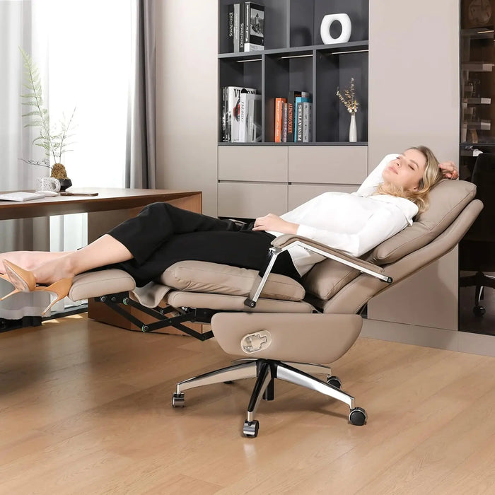 Tall Reclining Office Chair with Footrest and Lumbar Support Computer Rolling Desk Chair Electric High Back Comfortable Chair
