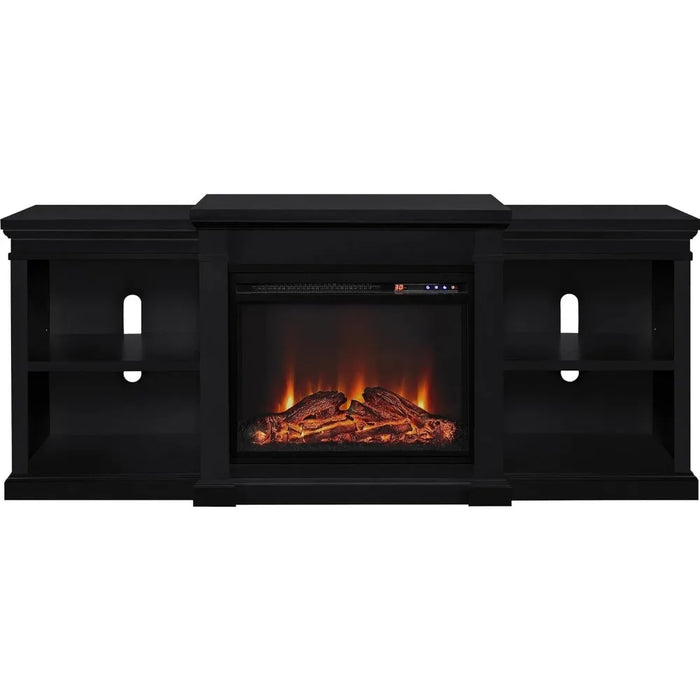 TV cabinet, electric fireplace TV bracket, suitable for TV living room storage cabinets below 70 inches - black