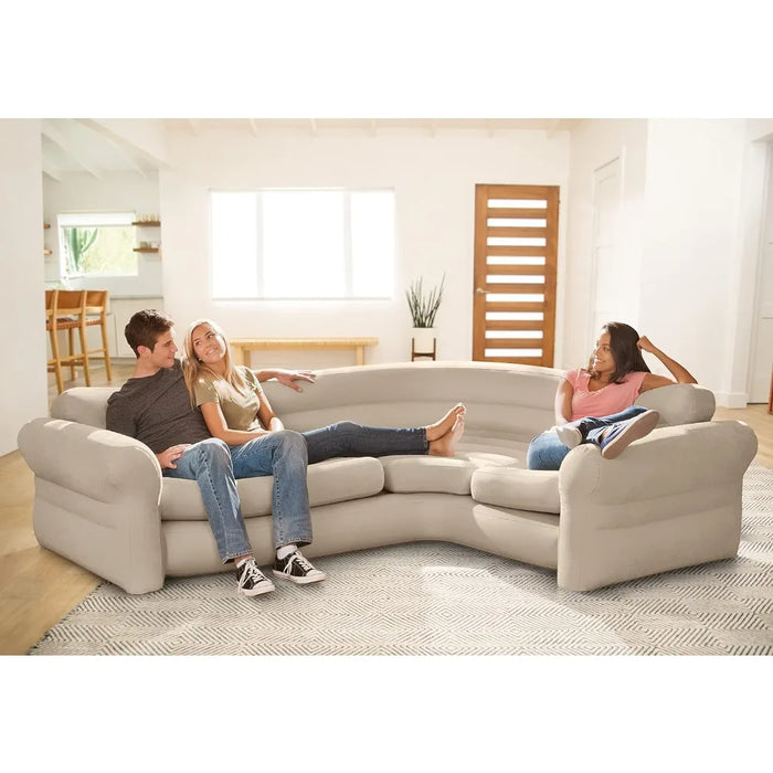 Living room sofa inflatable corner sofa L shape – indoor use – tan
