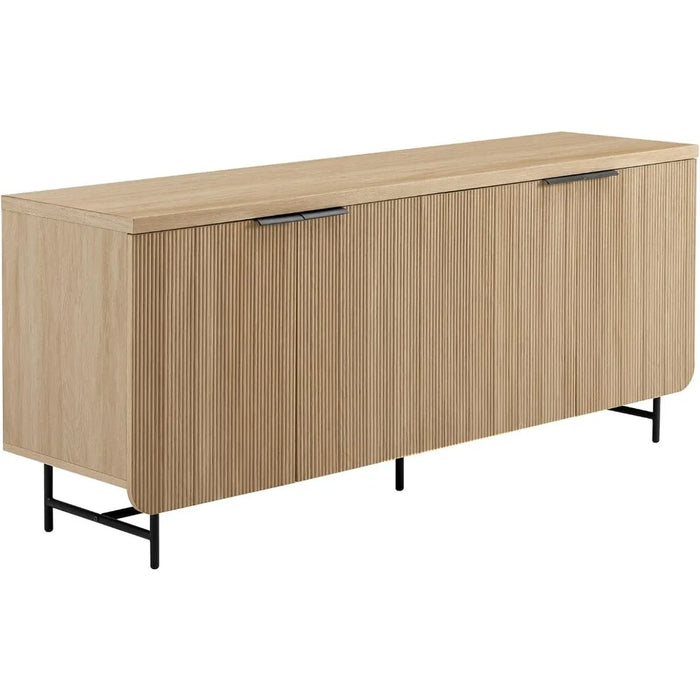 Scandinavian Grooved 4-Door Sideboard Tv Stand Living Room Furniture 69 Inch Free Shipping Television Stands Cabinet Home