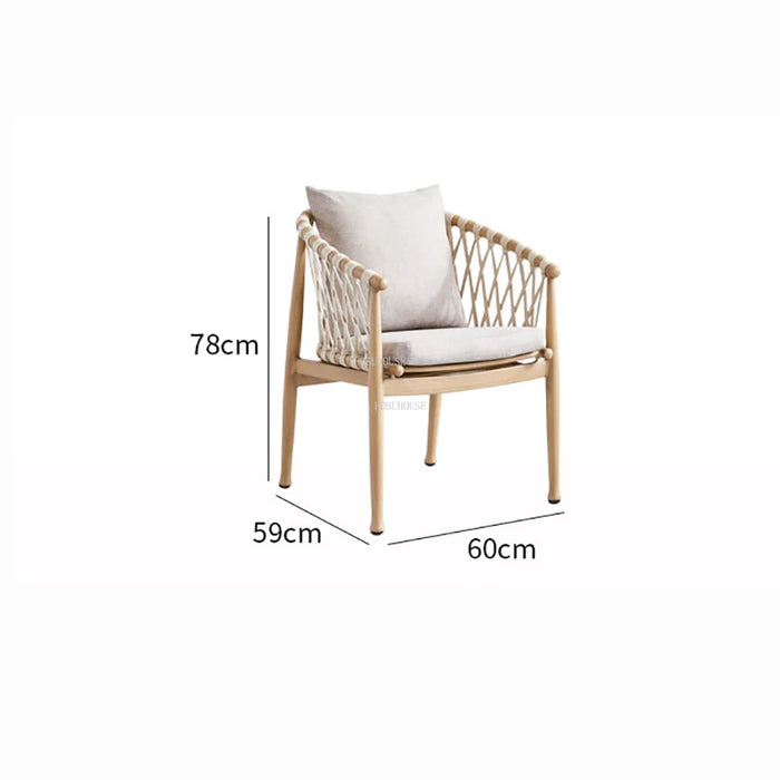 Nordic Outdoor Chairs Villa Terrace Dining Chair Outdoor Garden Furniture Camping Beach Chairs Designer Hotel Backrest Armchair
