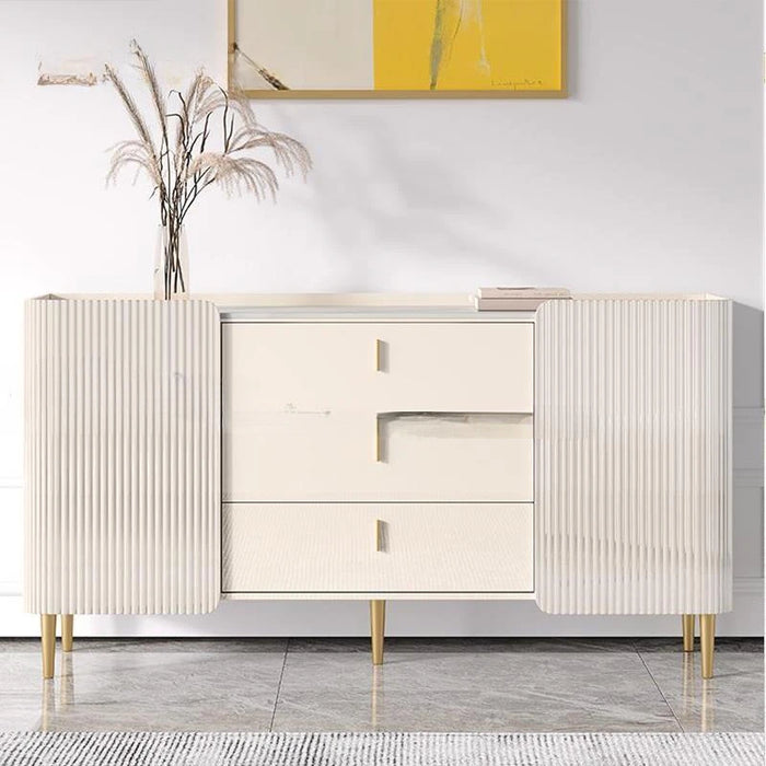 European Style Cupboard With Lid Drawer Cabinet Buffet Tables in Ivory Kitchen Sideboard Furniture Rock Slate Entrance Cabinet