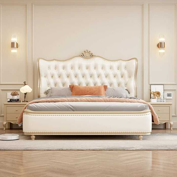 Wood Unique Modern Bed Under Storage Queen Upholstered King Bed White Luxury Princess Camas De Matrimonio Dormitorio Furniture