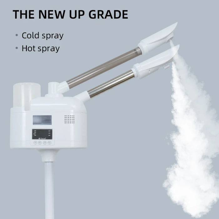 Professional 2 in 1 Facial Steamer Ozone Humidifier Face Sprays Moisturising Adjustable Height for Home Beauty Salon Spa