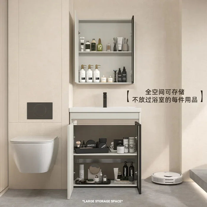 Modern Stainless Steel Floor Standing Washbasin Small Unit Vanity Cabinet With Sink Bathroom Furniture