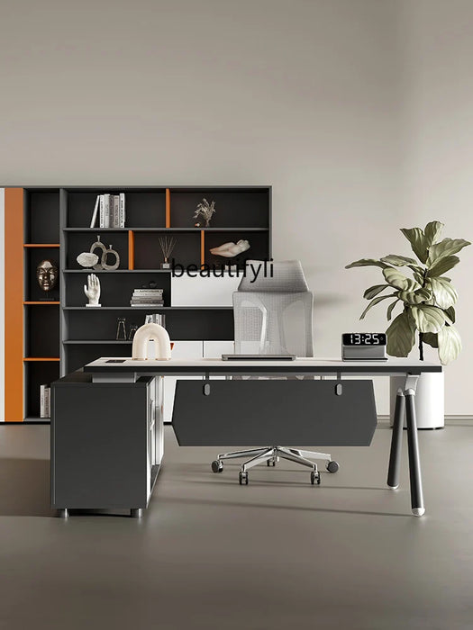 Office Tables Simple Modern Light Luxury Executive Desk and Chair Combination Fashion Office Desk Minimalist Style
