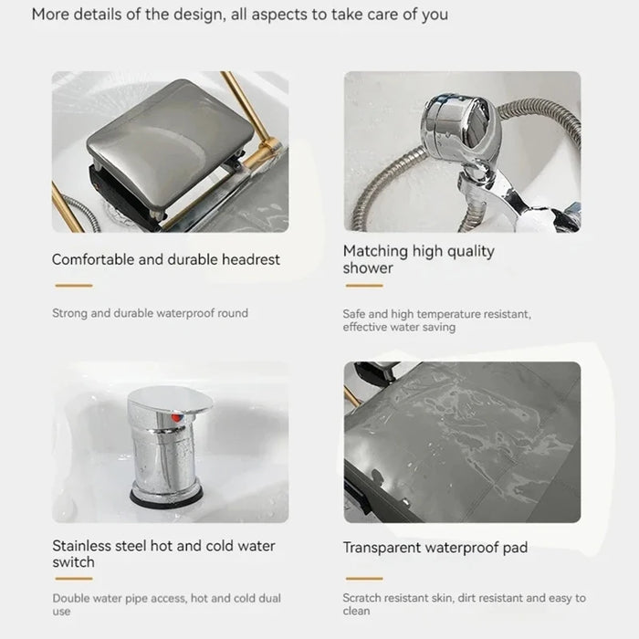 Shower Equipment Shampoo Chairs Water Circulation Thai Shampoo Bed Head Spa Massage Table Lavacabezas Salon Furniture WKXF