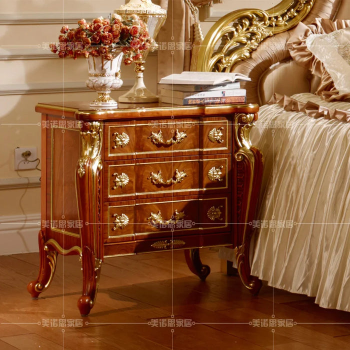 Custom villa bedroom furniture European style double bed solid wood carved princess bed 1.8m wedding bed