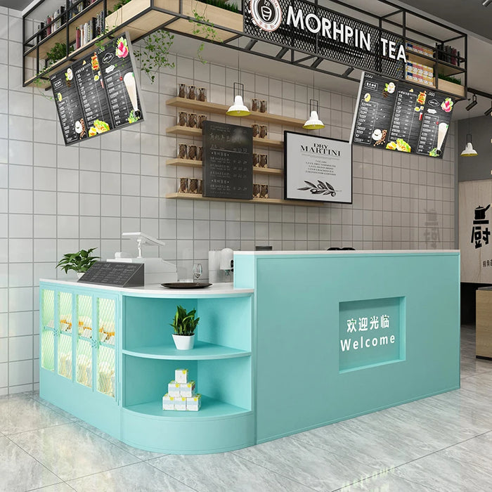 Nordic iron cash register arc simple modern small milk tea shop beauty shop bar table cake shop clothing shop reception desk