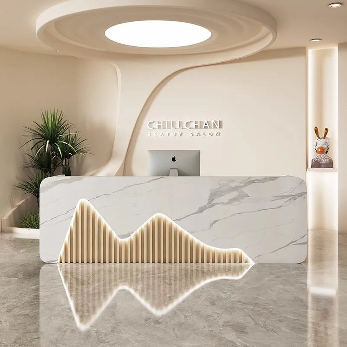 Luxury Store Reception Desk Counter Restaurant Standing Reception Desks Console Clinic Mesa Escritorio Beauty Salon Furniture