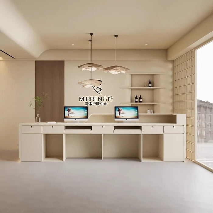 Luxury Mobile Reception Desk Modern Counter Clinic Designs Premium Display Reception Desk Hotel Kassentisch Shop Furniture HDH