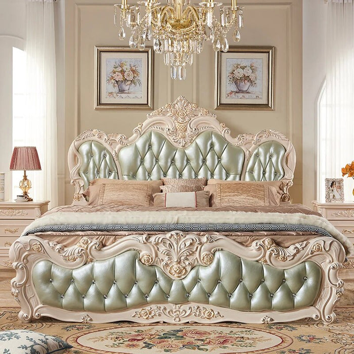 Wood Fancy Bed Frames Queen Mattress Headboard Master Bedroom Twin King Size Bed Modern Luxury Cama Matrimonial Hotel Furniture