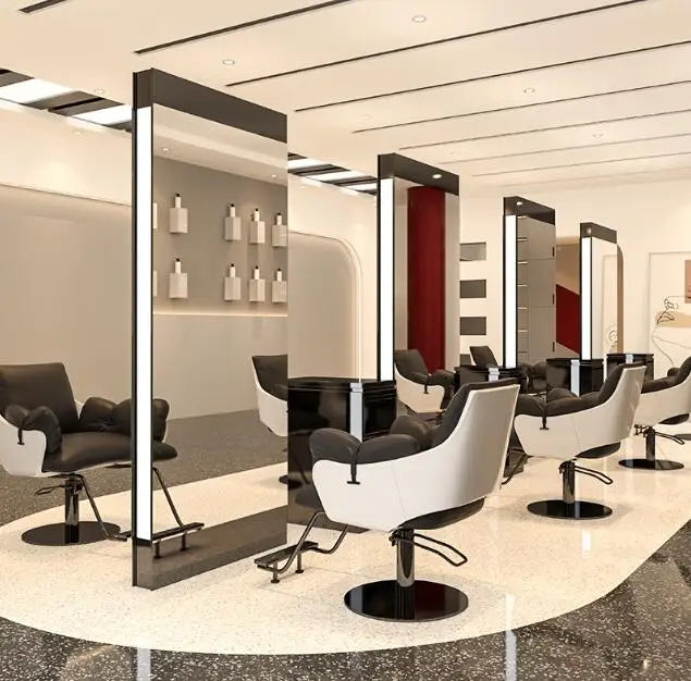 Hairdressing shop mirror desk hair salon special single and double side floor-to-ceiling mirror barbershop mirror with light hot