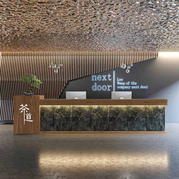 Superma Shop Reception Desk Stand Standing Modern Information Simple Reception Desk Luxury Comptoir Caisse Reception Furniture