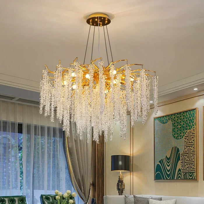 Italian High-end Crystal Chandelier Villa Living Room Bedroom Dining Room Model Room Exhibition Hall Branch Shaped Chandelier