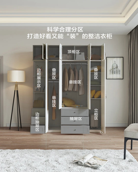 Living room with four drawers, bedroom with three doors for storage, simple assembly cabinet Faraj industrial chest of drawers