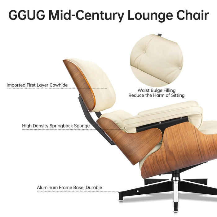 Lounge Home Leather Living Room Chair Creative Nordic Lounge Sofa Chair Seat with Stool Chair Living Room Furniture