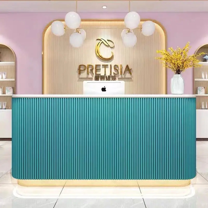Modern Counter Reception Desk Bar Salon Cash Standing Office Spa Reception Desk Front Mostrador Recepcion Commercial Furniture