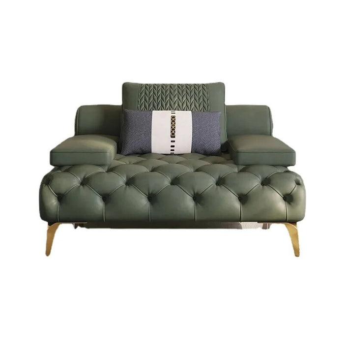 Italian light luxury leather sofa, American European living room inline pull buckle designer furniture combination set