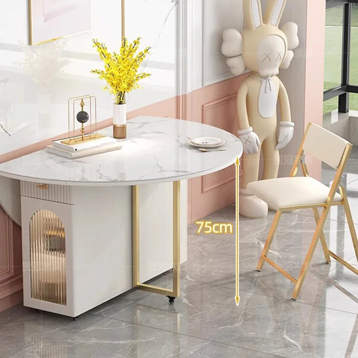 Waterproof Metal Dining Table Modern Extendable White Camping Dining Table Folding Luxury Mesa De Comedor Home Decorative