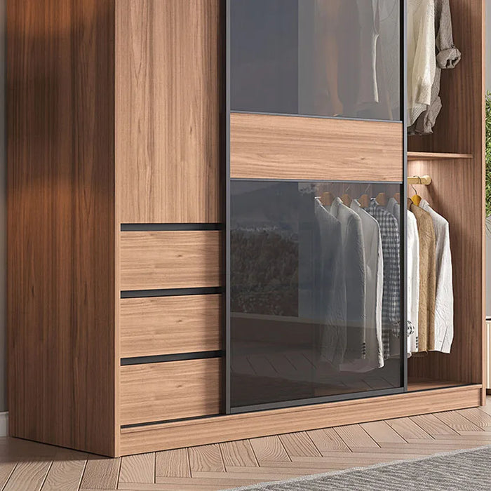Sliding Doors Wardrobes Glass Transparent Assembled Best Price Cupboard Shelf Hanging Closet Separator Roupeiro Salon Furniture