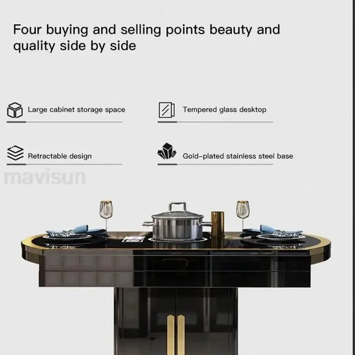 Indoor Modern Dining Tables Folding Breakfast Cooker Round Chairs Room Turntable Restaurant Tavoli Da Pranzo Patio Furniture