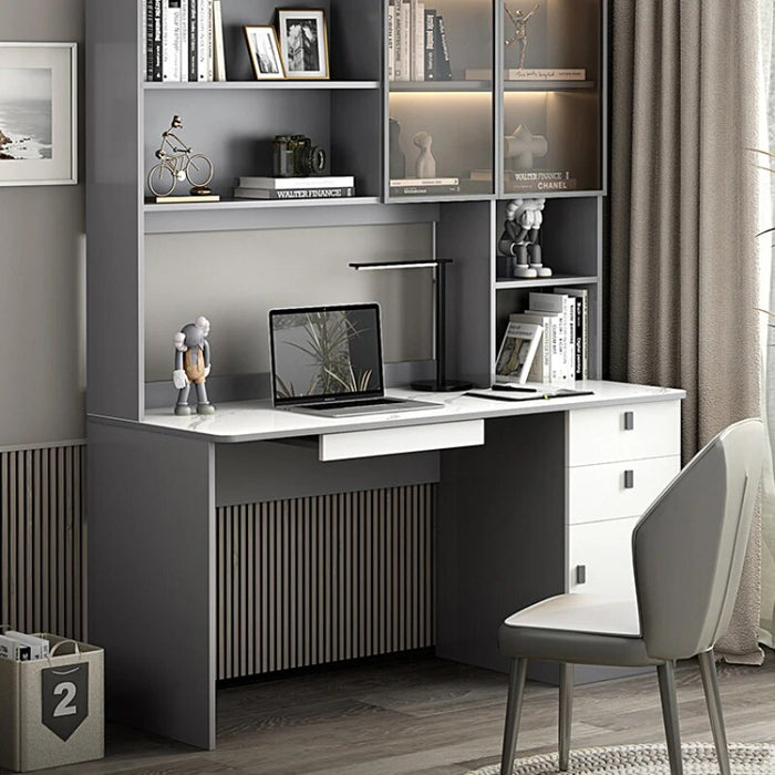 Home Computer Office Desks Study Table Write Shelf Storage Office Desks Modern Luxury Escritorio Ordenador Work Furniture QF50OD