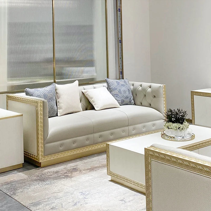 Customized Italian light luxury sofa modern minimalist living room straight row small apartment ultra-deep sitting wide three-se