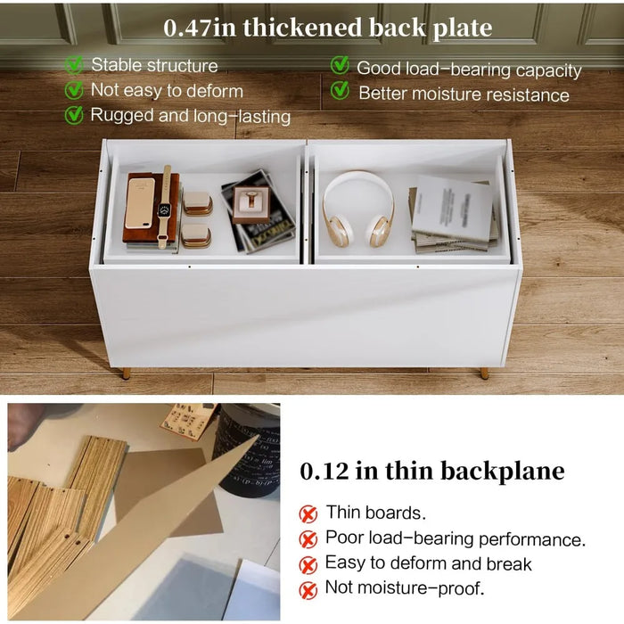 White 6 Drawer Dresser for Bedroom Make Up Table Storage Organizer Dresser Toiletries Modern Chest of Drawers Hallway Furnitures