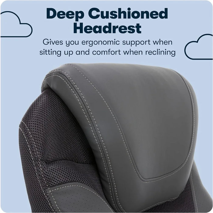 Bonded Leather Ergonomic Chair for Office Furniture Gray Freight Free Desk Chairs Individual Armchair Backrest Relaxing Recliner