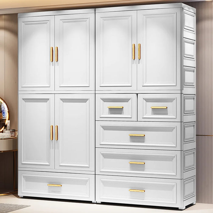 Wardrobe Clothes Organizer Home Organizer Plastic Cupboard Room Divider Mirror Cabinets Armoires De Salon Bedroom Furniture