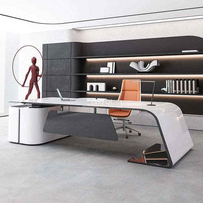 High Quality Boss Office Desk Organizer Unique Designer Customized Computer Desks Reading European Escritorio Office Furniture