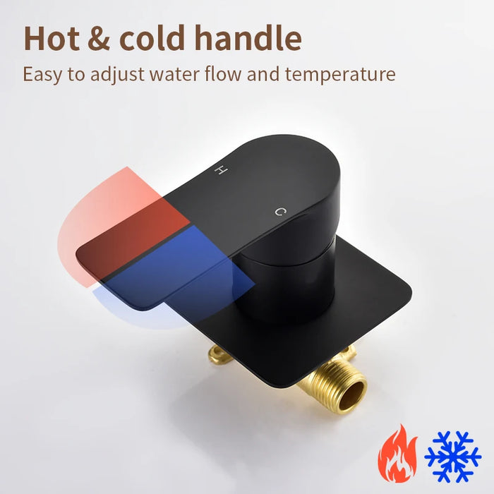 Wall Mount Tub Filler Waterfall Bathtub Faucet High Flow Bath Filler Faucet Bathroom Faucets with Rough-in