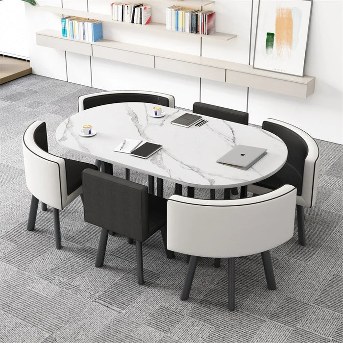 Kitchen Luxury Dining Table Set 6 Chairs Nordic Living Room Coffee Tables Library Center Restaurant Mesa Comedor Home Furniture